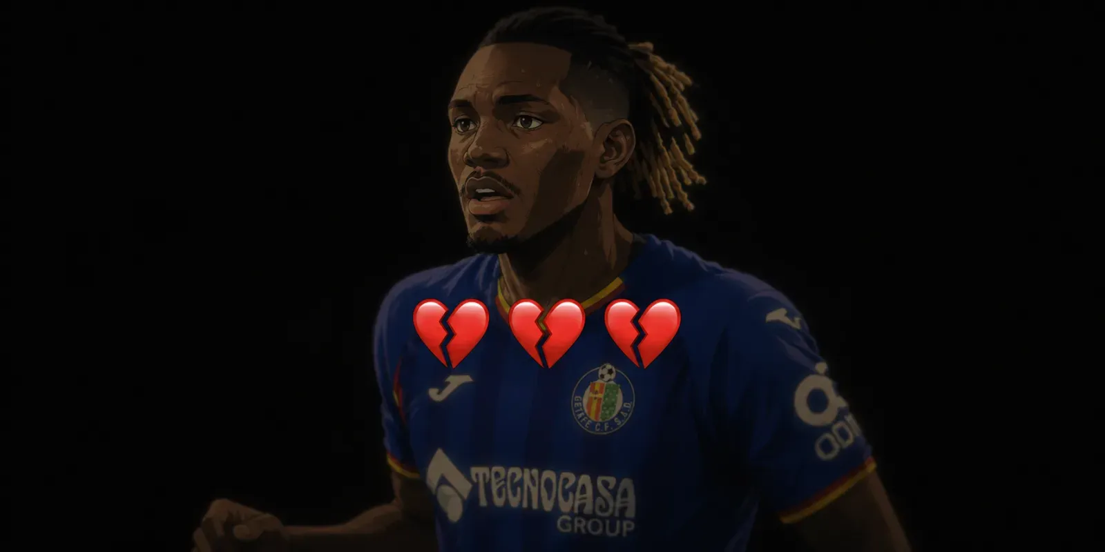 Ilustración estilo anime futbolístico para Christantus Uche se pierde toda la temporada tras destrozarse la rodilla ante el Mónaco