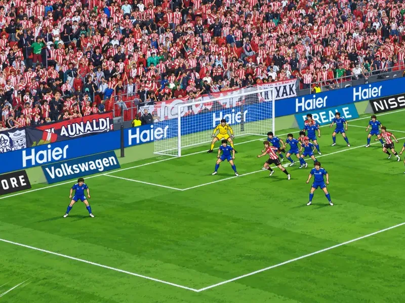 Ilustración estilo anime futbolístico para El Athletic golea al Getafe en San Mamés con tres goles a balón parado (4-0)