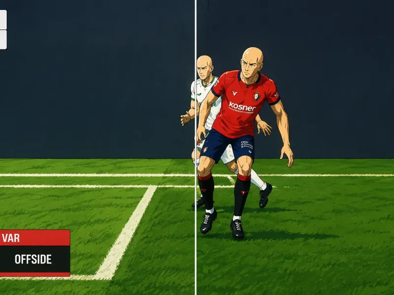 Ilustración estilo anime futbolístico para El Getafe cae en El Sadar por un penalti de Budimir en la noche del récord de Soria