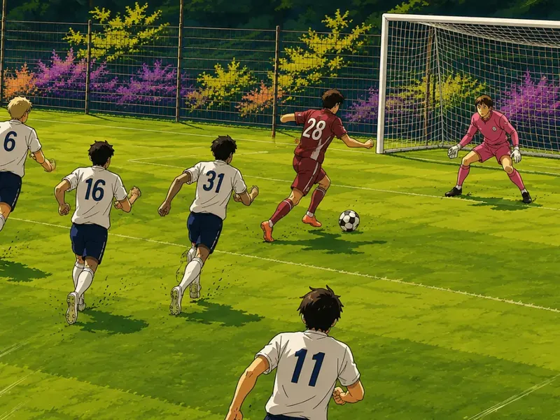 Ilustración estilo anime futbolístico para El Getafe cierra la pretemporada con un empate ante el Tottenham y un gol de Alberto Risco