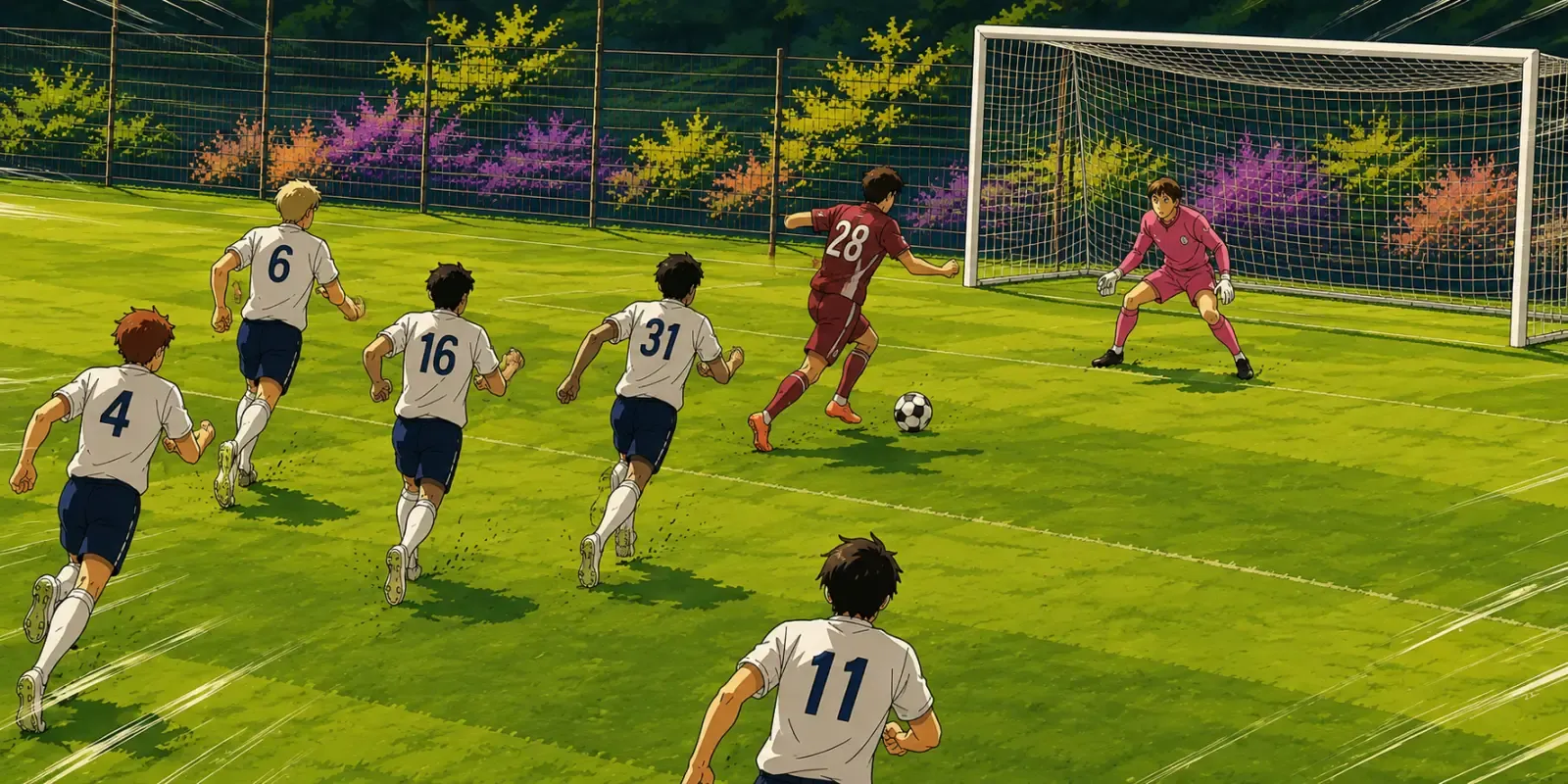 Ilustración estilo anime futbolístico para El Getafe cierra la pretemporada con un empate ante el Tottenham y un gol de Alberto Risco