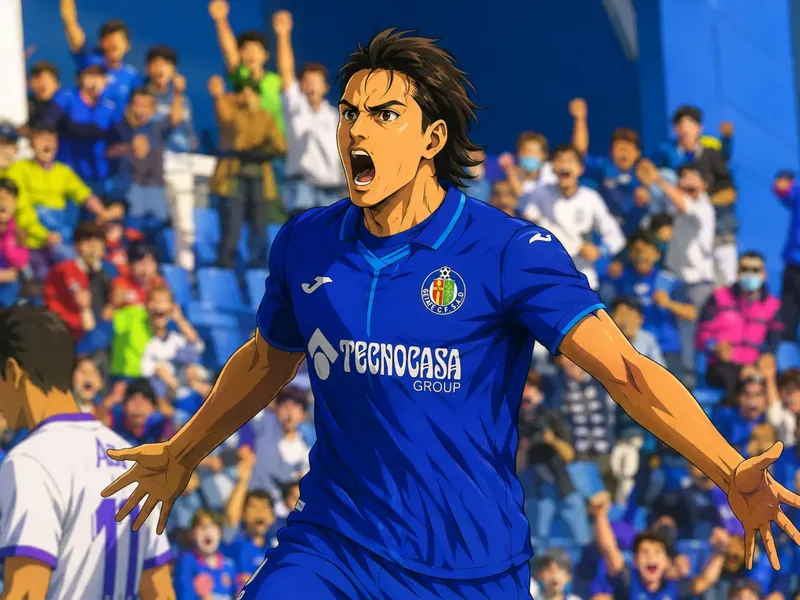 Ilustración estilo anime futbolístico para El Getafe oficializa el regreso de Enes Ünal, que firma hasta 2029