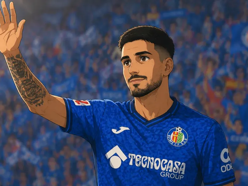 Ilustración estilo anime futbolístico para El Getafe y Juan Berrocal rescinden su contrato y el central firma por el Málaga