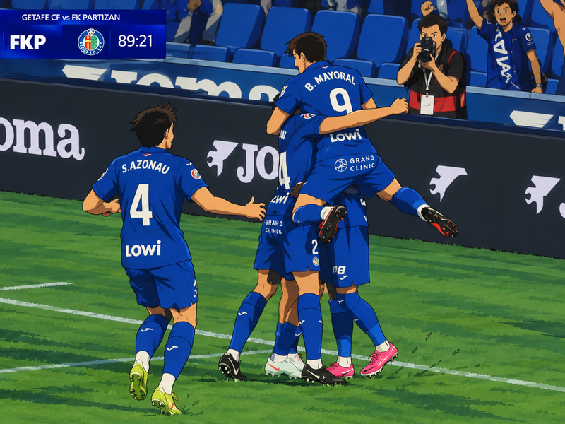 Ilustración estilo anime futbolístico para Este Getafe tiene alma: con diez, y en tres minutos, tumbó al Partizán