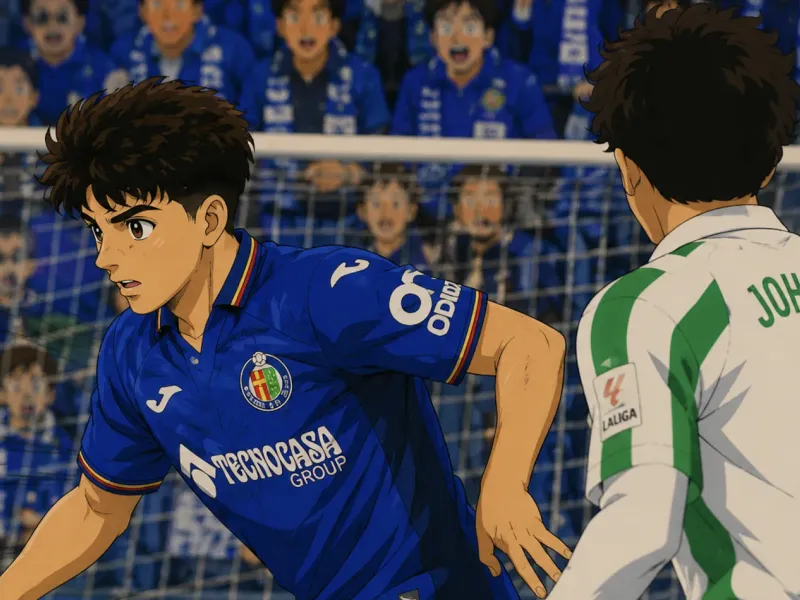 Ilustración estilo anime futbolístico para Ramón Terrats regresa al Getafe y firma hasta 2029