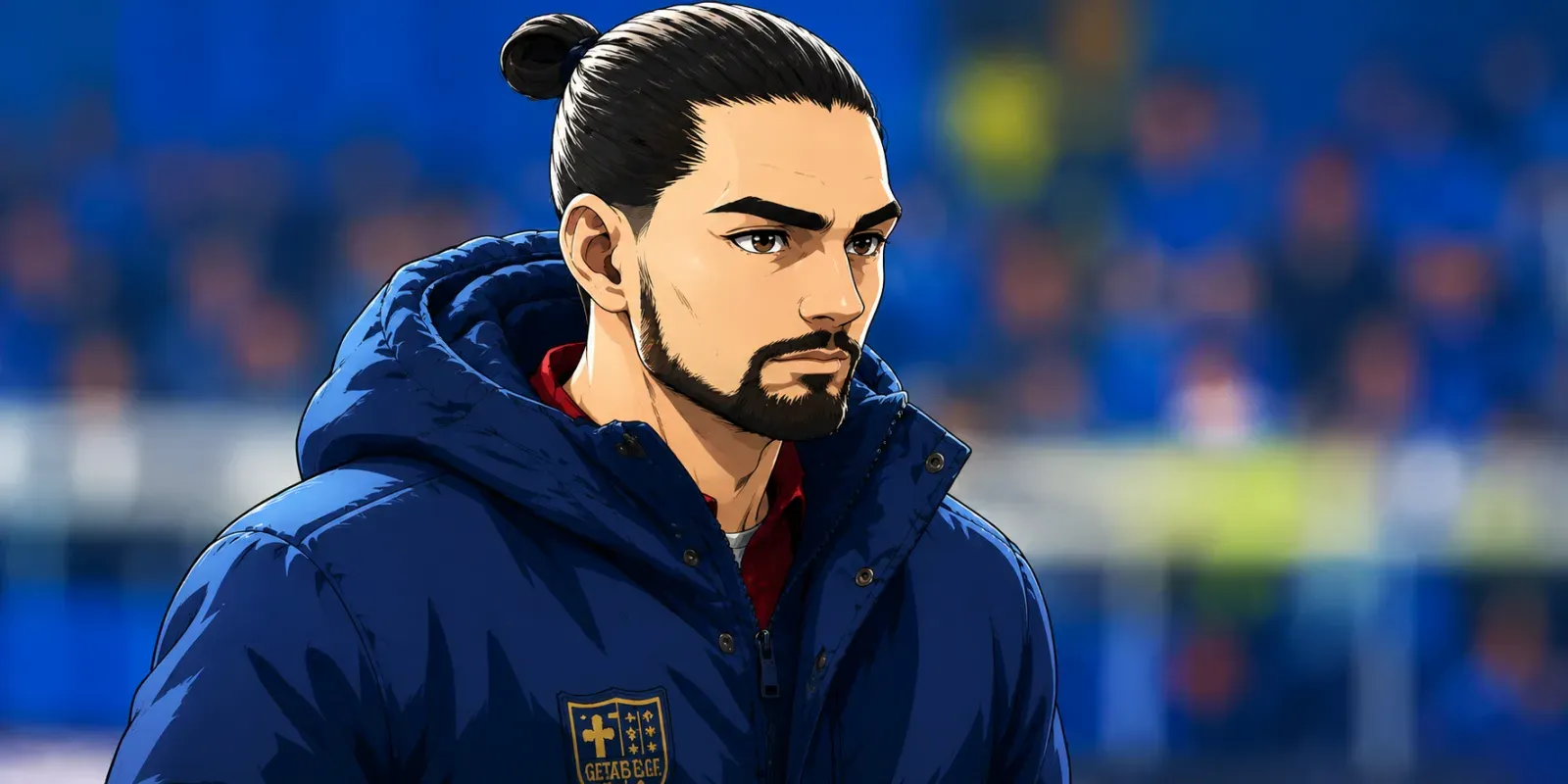 Ilustración estilo anime futbolístico para Saba Sazonov refuerza la defensa del Getafe