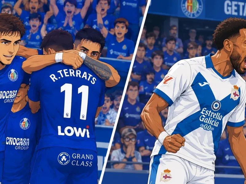 Ilustración estilo anime futbolístico para Terrats adelanta al Getafe y Aubameyang le quita la victoria en el Coliseum