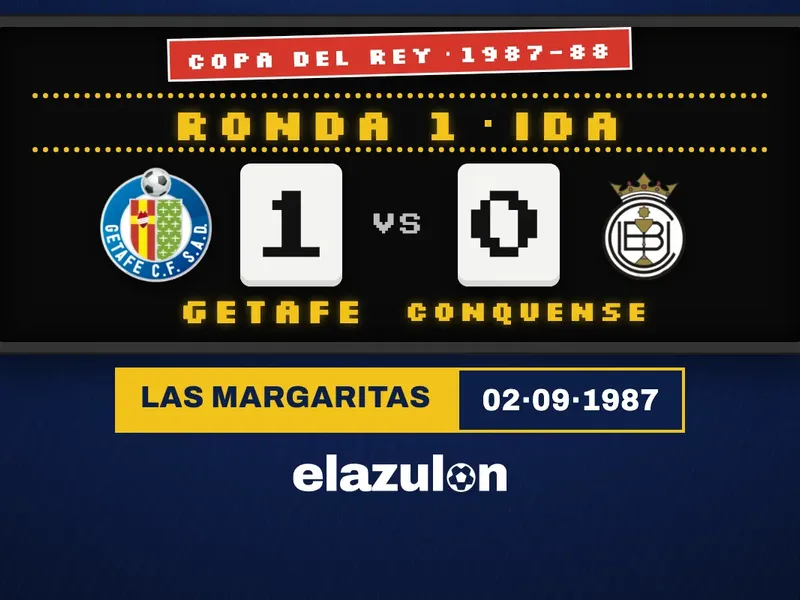 Marcador Getafe 1-0 Conquense, ronda 1 · ida de Copa Del Rey 1987-88